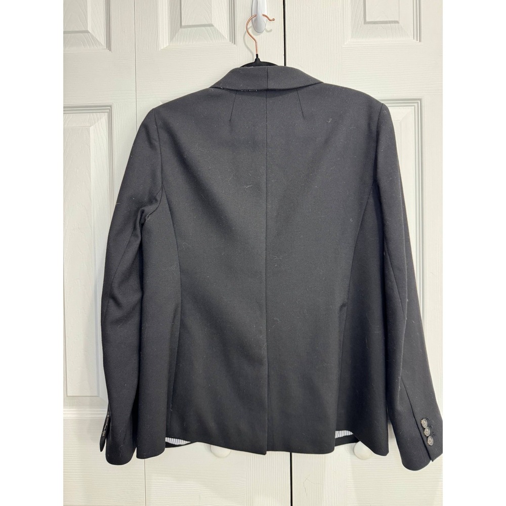 J.Crew Italian Stretch Wool Parke Blazer Women's 10 Black Single-Button Classic - Picture 5 of 11
